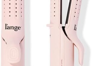 L’ANGE HAIR Le Duo Grande 360° Airflow Styler | 2-in-1 Curling Wand & Titanium Flat Iron Professional Hair Straightener and Curler with Cooling Air Vents to Lock in Style | Adjustable Temp (Blush)