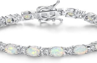 FANCIME Birthstone Bracelets Sterling Silver Tennis Bracelets Charm Fine Jewelry Birthday Jewelry Gifts for Women Mom 7″