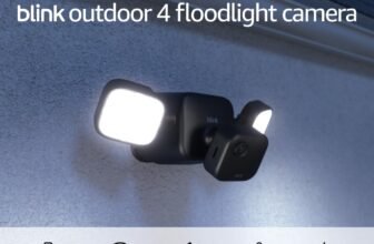 Blink Outdoor 4 Floodlight Camera (newest model), Wire-free smart security camera, 700 lumens, two-year battery life, HD live view, enhanced motion detection, Works with Alexa- 1 camera system