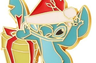 Disney Lilo & Stitch Jewelry Set Collection – 16”+3” Stitch Necklaces with Christmas and Flower Charm Earrings, Officially Licensed