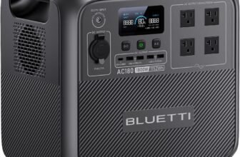 BLUETTI Portable Power Station AC180, 1152Wh LiFePO4 Battery Backup w/ 4 1800W (2700W peak) AC Outlets, 0-80% in 45 Min., Solar Generator for Camping, Off-grid, Power Outage