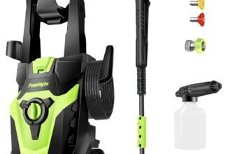 PowRyte Electric Pressure Washer, Foam Cannon, 4 Different Pressure Tips, Power Washer, 5000 PSI 3.0 GPM