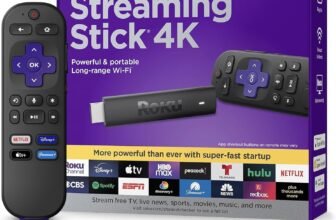 Roku Streaming Stick 4K | Portable Roku Streaming Device 4K/HDR/Dolby Vision, Roku Voice Remote, Free & Live TV