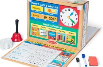 Melissa & Doug School Time! Classroom Play Set Game – Be Teacher or Student – FSC Certified