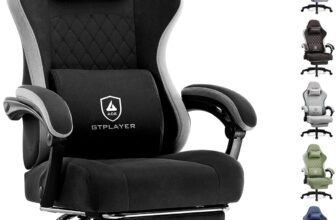 GTPLAYER Gaming Chair, Computer Office Chair with Pocket Spring Cushion, Linkage Armrests and Footrest, High Back Ergonomic Computer Chair with Lumbar Support Task Chair with Footrest