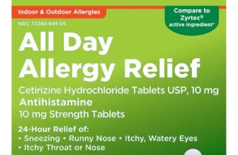 Amazon Basic Care All Day Allergy, Cetirizine Hydrochloride Tablets, 10 mg, Antihistamine, 30 Count (Packaging may vary)