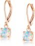 Opal Leverback Earrings for Women 18K White/Yellow/Rose Gold Plated Gemstone Dangle Ear Hypopallergenic Jewelry Gifts