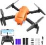 Drones for Kids and Adults – Drone with camera 1080P HD, FPV Foldable Drone with Carrying Case, 2 Batteries, 90° Adjustable Lens, One Key Take Off/Land, Altitude Hold, 360° Flip, Toys Gifts