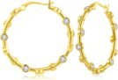 ToHeart 14k Gold Hoop Earrings for Womens Rectangle Hoop Earrings Gold Plated Small Hoops