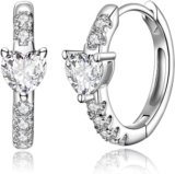 Hypoallergenic Cubic Zirconia Hoop Earrings for Women 925 Sterling Silver Huggie Hoops Earrings CZ Earrings Jewelry Gifts