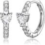 Hypoallergenic Cubic Zirconia Hoop Earrings for Women 925 Sterling Silver Huggie Hoops Earrings CZ Earrings Jewelry Gifts
