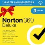 Norton 360 Deluxe 2025, Antivirus software for 3 Devices with Auto Renewal – Includes VPN, PC Cloud Backup & Dark Web Monitoring [Download]