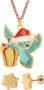 Disney Lilo & Stitch Jewelry Set Collection – 16”+3” Stitch Necklaces with Christmas and Flower Charm Earrings, Officially Licensed