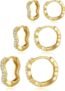 DAILY VIBES Small Gold Hoops Huggie Earrings for Women 14K Real Gold Plated Dainty Cubic Zirconia Mini Bead Cartilage Earring Hypoallergenic Hoop Earrings Set for Women