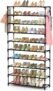 10 Tiers Shoe Rack 50 Pairs Large Capacity Tall Shoe Organizer Sturdy Shoe Storage with Two Hooks Space Saving Metal Wide Shoe Rack for Closet, Entryway, Bedroom, Black
