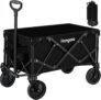 Collapsible Folding Wagon Cart,Heavy Duty Garden Cart with All Terrain Wheels,Portable Large Capacity Utility Wagon Cart for Camping Fishing Sports Shopping,Black
