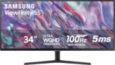 SAMSUNG 34″ ViewFinity S50GC Series Ultra-WQHD Monitor, 100Hz, 5ms, HDR10, AMD FreeSync, Eye Care, Borderless Design, PIP, PBP, LS34C502GANXZA, 2023, Black