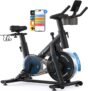 MERACH Exercise Bike, Brake Pad Stationary Bike with Exclusive App, Low Noise Indoor Cycling Bike with 300lbs Weight Capacity, Tablet Mount and Fitness Courses for Weight Loss
