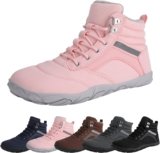 Womens Mens Winter Barefoot Boots Warm Minimalist Wide Toe Box Snow Boots Zero Drop Sole Outdoor Water Resistant Ankle Booties