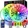Led Lights for Bedroom 100 ft (2 Rolls of 50ft) Music Sync Color Changing RGB Led Strip Lights with Remote App Control Bluetooth Led Strip, Led Lights for Room Home Kitchen Party Decor