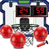 Indoor Basketball Hoop for Kids(4-12 Years Old), Over The Door Basketball Hoop with Scoring, Countdown and Music Accompaniment Functions，Mini Basketball Hoop, Basketball Hoop Indoor，Kids Toys