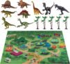 TEMI Dinosaur Toys for Kids 3-5, Jurassic Dinosaurs Figures with Play Mat and Trees to Create a Dinosaur World, Triceratops, Velociraptor, Gifts for Toddler Boys and Girls 3 4 5 6 7