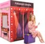 Play Tent with Light, Kids Play Tent Foldable House Kids Tent Indoor Princess Tent, Fashion Show Tent with Light
