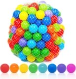 Playz Soft Plastic Mini Ball Pit Balls 50 Count – w/ 8 Vibrant Colors – Crush Proof, No Sharp Edges, Non Toxic, Phthalate & BPA Free for Baby Toddler Ball Pit, Play Tents & Tunnels Indoor & Outdoor