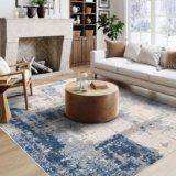 8×10 Area Rugs – Machine Washable Area Rugs 8×10 for Living Room, Soft Washable Rugs 8×10, Non-Slip Washable Area Rug, Stain Resistant Abstract Low Pile Thin Washable Rug 8×10