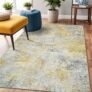 RUUGME Washable Abstract Rugs 3×5: Living Room Entryway Area Rug Indoor Non Slip with Rubber Backing Vintage Large Soft Home Decor Mats for Bedroom Distressed Ultra Thin Low Pile Carpets 3×5 Gold