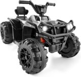 Best Choice Products 12V Kids Ride-On Electric ATV, 4-Wheeler Quad Car Toy w/Bluetooth Audio, 2.4mph Max Speed, Treaded Tires, LED Headlights, Radio – Black